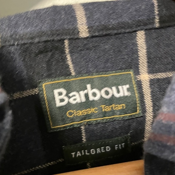 Barbour Classic Tartan Plaid Flannel Dark Checkered Tailored Fit Shirt - Picture 4 of 7